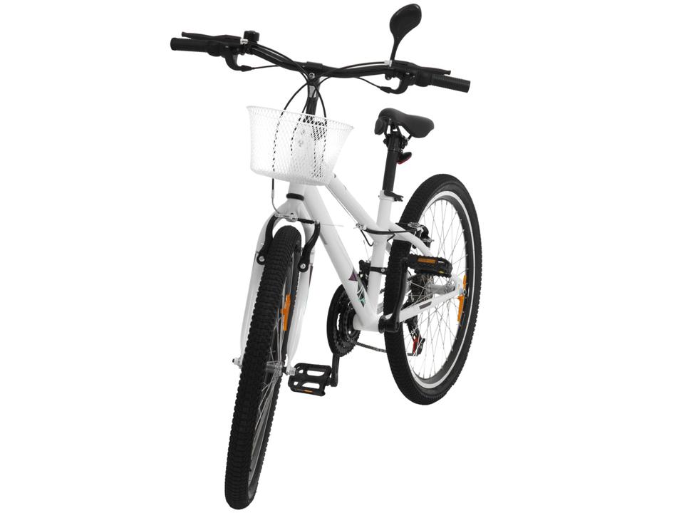 Bicicleta Infantil Aro 24 Caloi Ceci T13R24V21 - Branca com Cesta 21 Marchas Freio V-Brake - 3