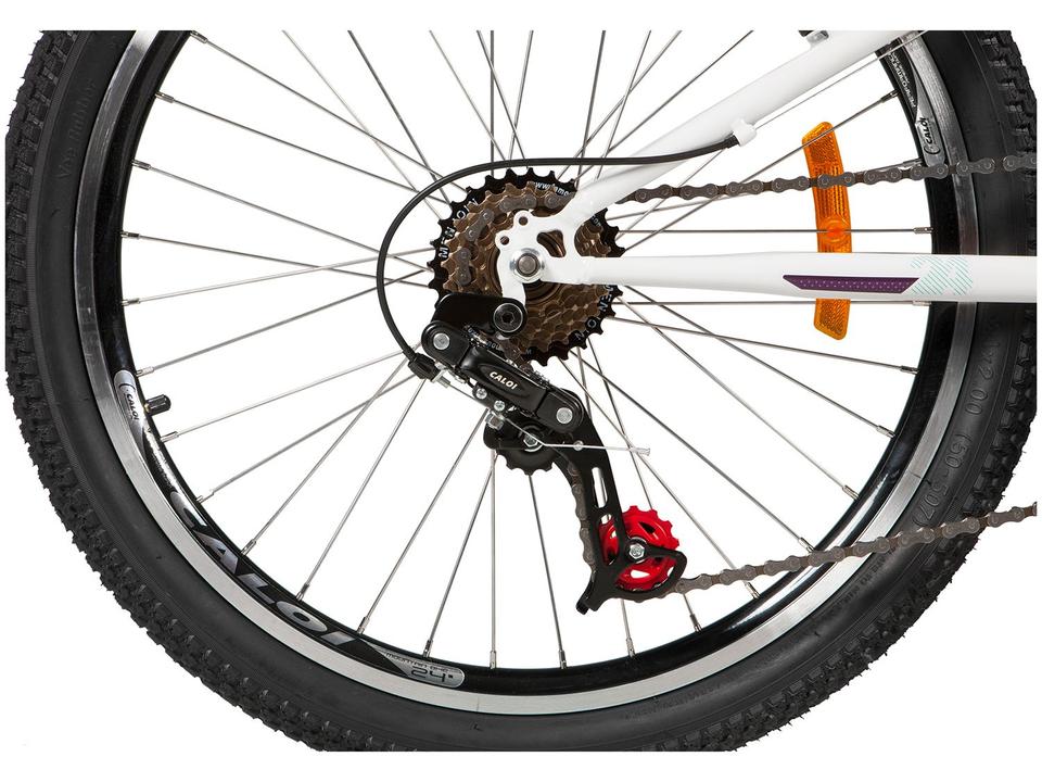 Bicicleta Infantil Aro 24 Caloi Ceci T13R24V21 - Branca com Cesta 21 Marchas Freio V-Brake - 16