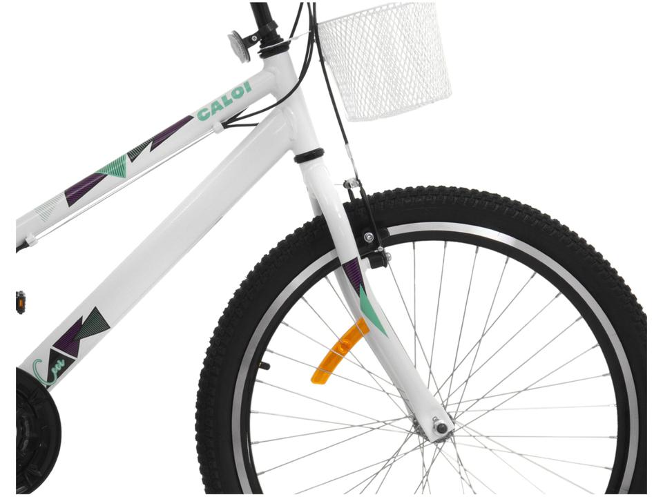 Bicicleta Infantil Aro 24 Caloi Ceci T13R24V21 - Branca com Cesta 21 Marchas Freio V-Brake - 9