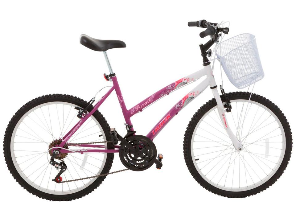 Bicicleta Track & Bikes Parati Aro 24 18 Marchas - Quadro de Aço Freio V-Brake - Rosa