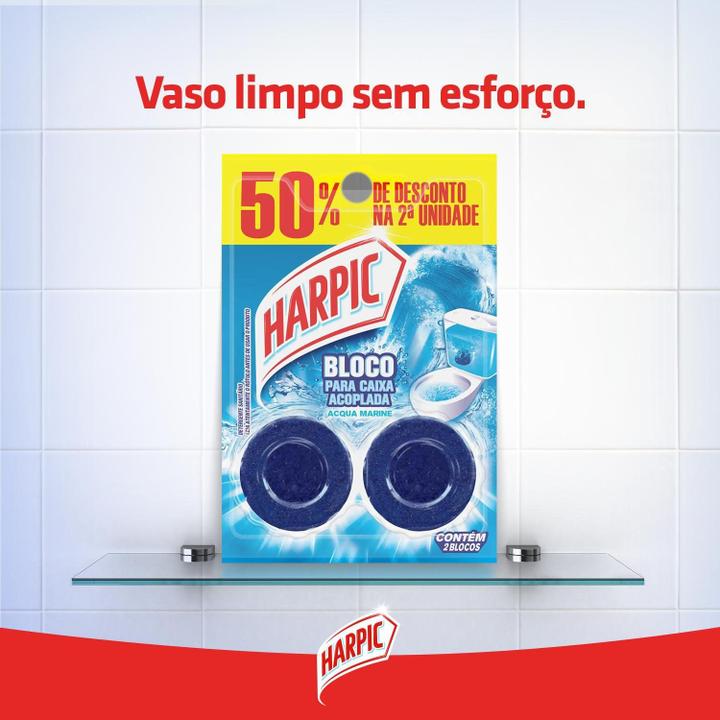 Bloco Sanitário para Caixa Acoplada Harpic Marine 2 unidades 50% de Desconto - 2