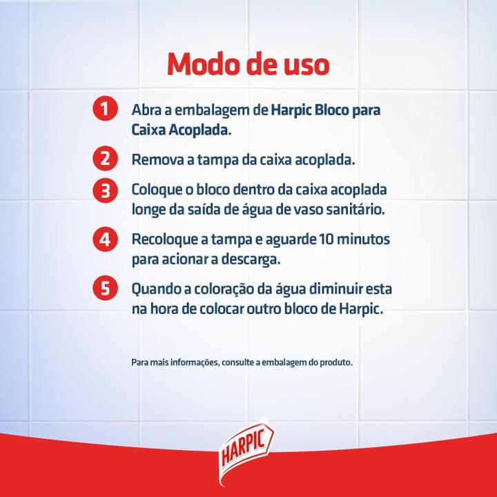 Bloco Sanitário para Caixa Acoplada Harpic Marine 2 unidades 50% de Desconto - 4