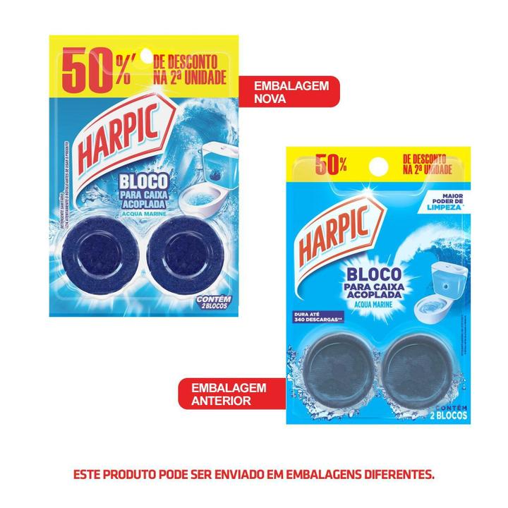 Bloco Sanitário para Caixa Acoplada Harpic Marine 2 unidades 50% de Desconto - 1