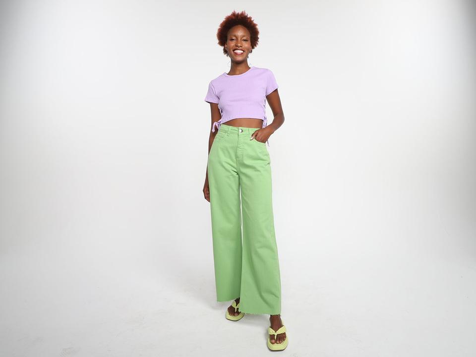 Blusa Cropped Vista Magalu Canelada Amarração - 4