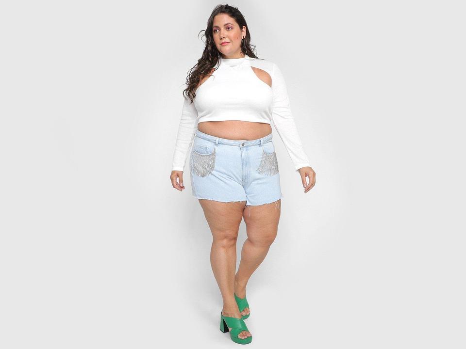 Blusa Cropped Vista Magalu Ribana Cut Out Manga Longa - 8