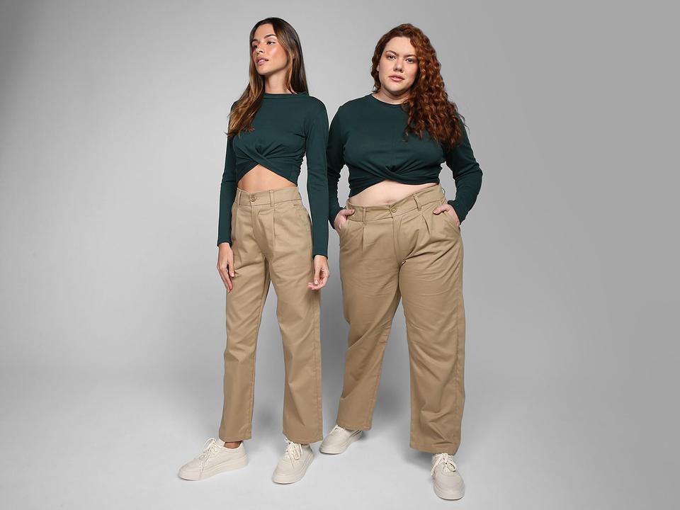 Blusa Cropped Vista Magalu Ribana Transpassado Manga Longa - 3