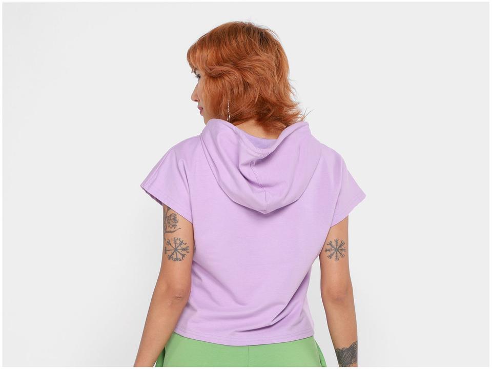 Blusa Moletom Vista Magalu Capuz Manga Curta - 2