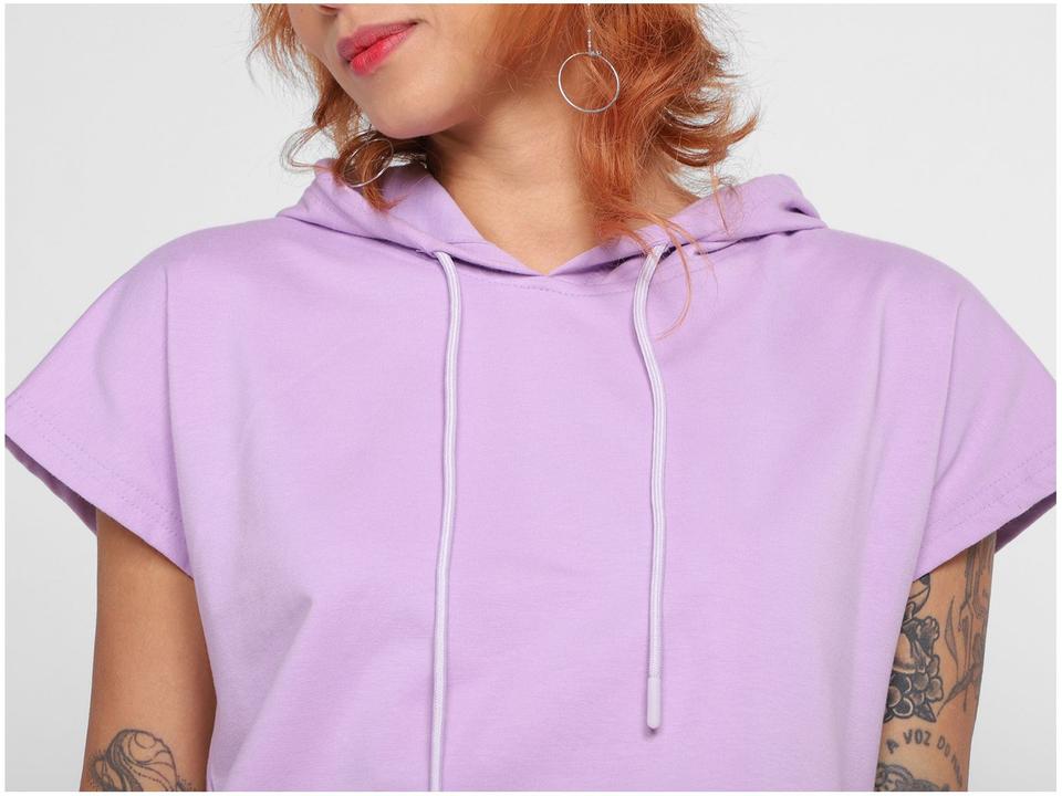 Blusa Moletom Vista Magalu Capuz Manga Curta - 3