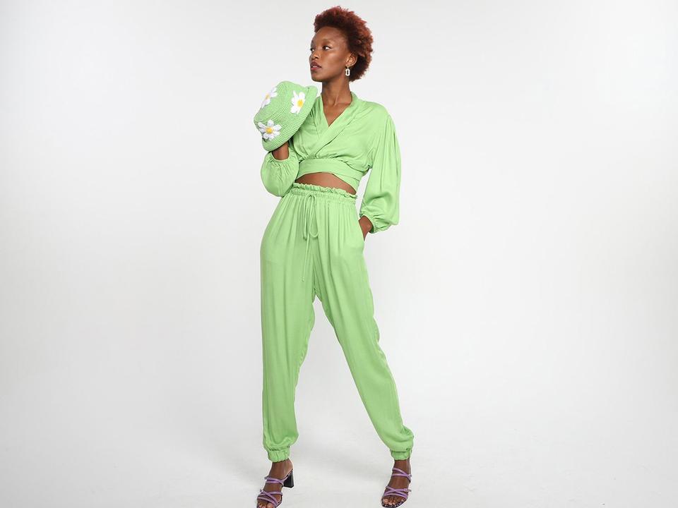 Blusa Vista Magalu Manga Bufante Decote Amarração - 6