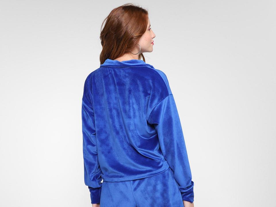 Blusa Vista Magalu Meio Zíper Veludo Cotelê - 4