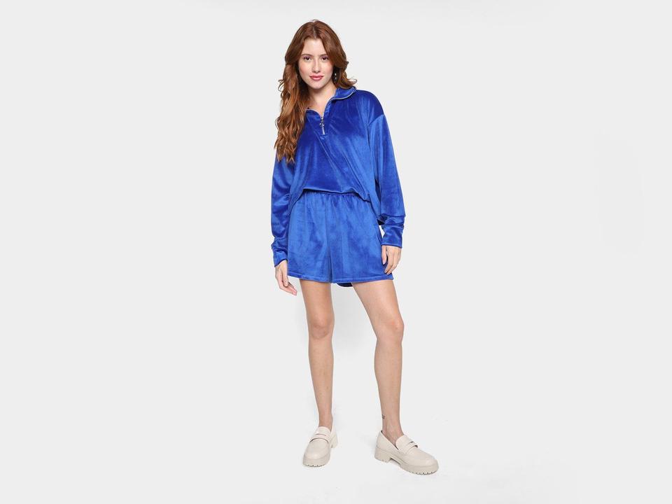 Blusa Vista Magalu Meio Zíper Veludo Cotelê - 8