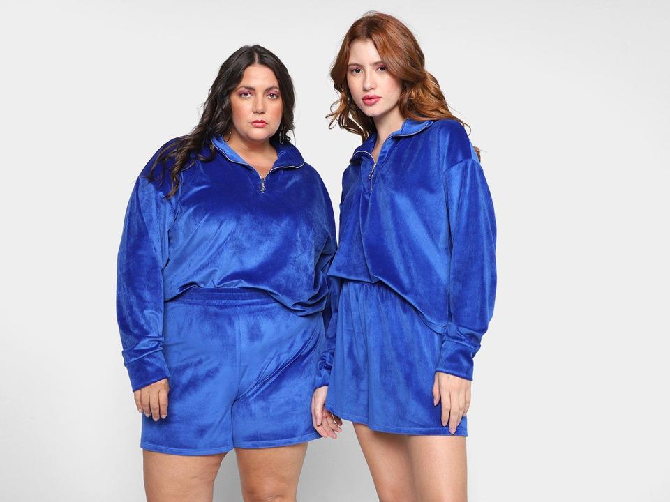 Blusa Vista Magalu Meio Zíper Veludo Cotelê - 2