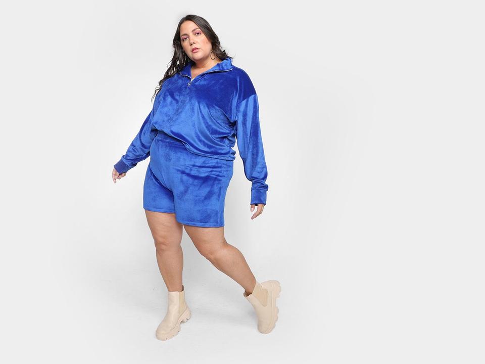 Blusa Vista Magalu Meio Zíper Veludo Cotelê - 7