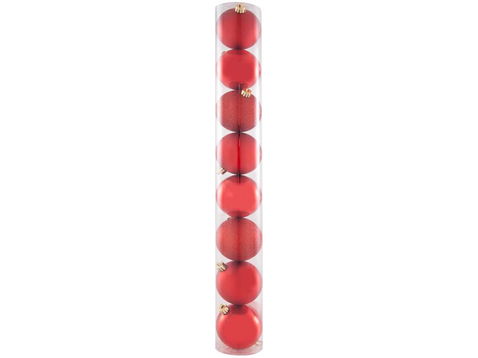 Bola de Natal Vermelho 7cm 8 Unidades Cromus - 1613089 - 5
