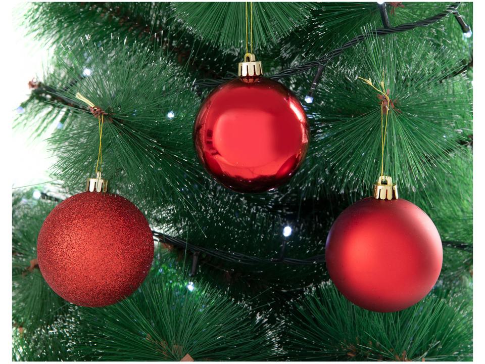 Bola de Natal Vermelho 7cm 8 Unidades Cromus - 1613089 - 1