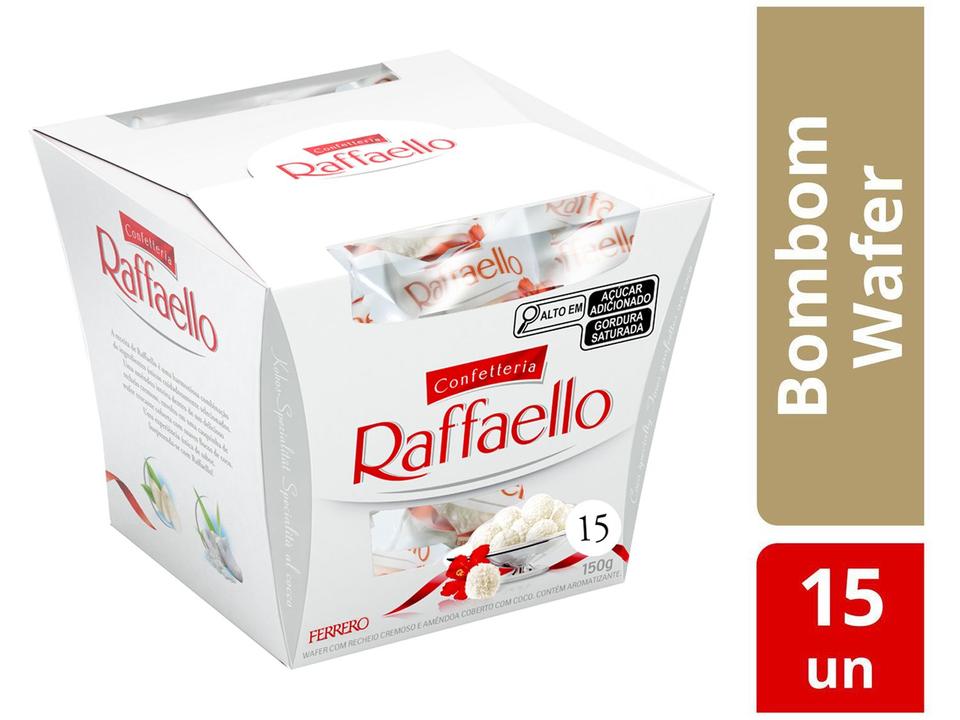 Bombom Confetteria Wafer Raffaello Amêndoa e Coberto com Coco Cremoso 150g 15 Unidades - 1