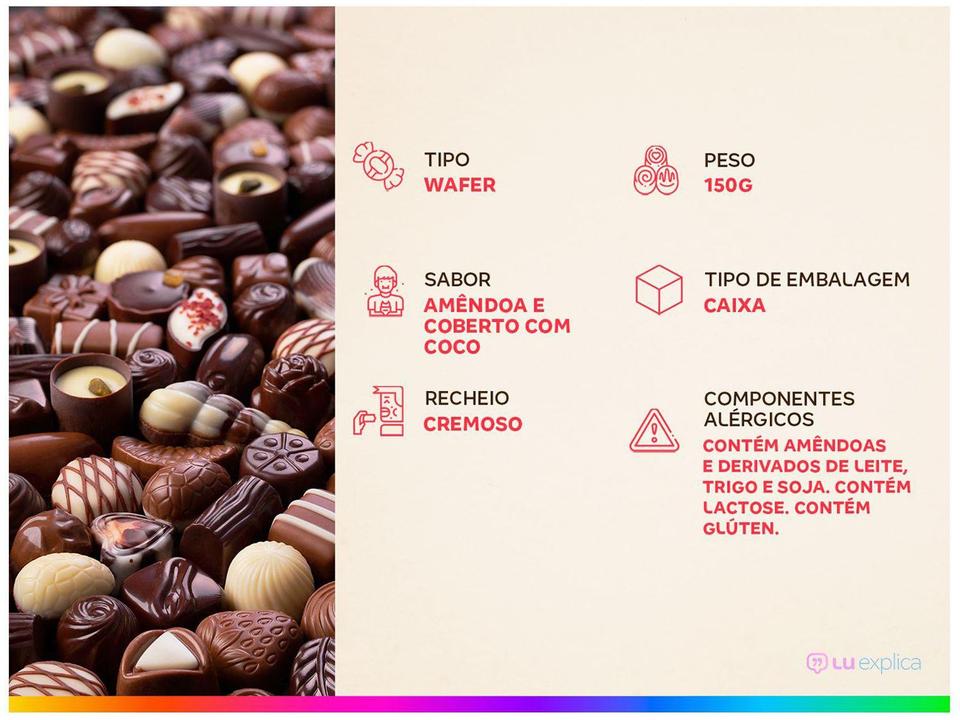 Bombom Confetteria Wafer Raffaello Amêndoa e Coberto com Coco Cremoso 150g 15 Unidades - 2