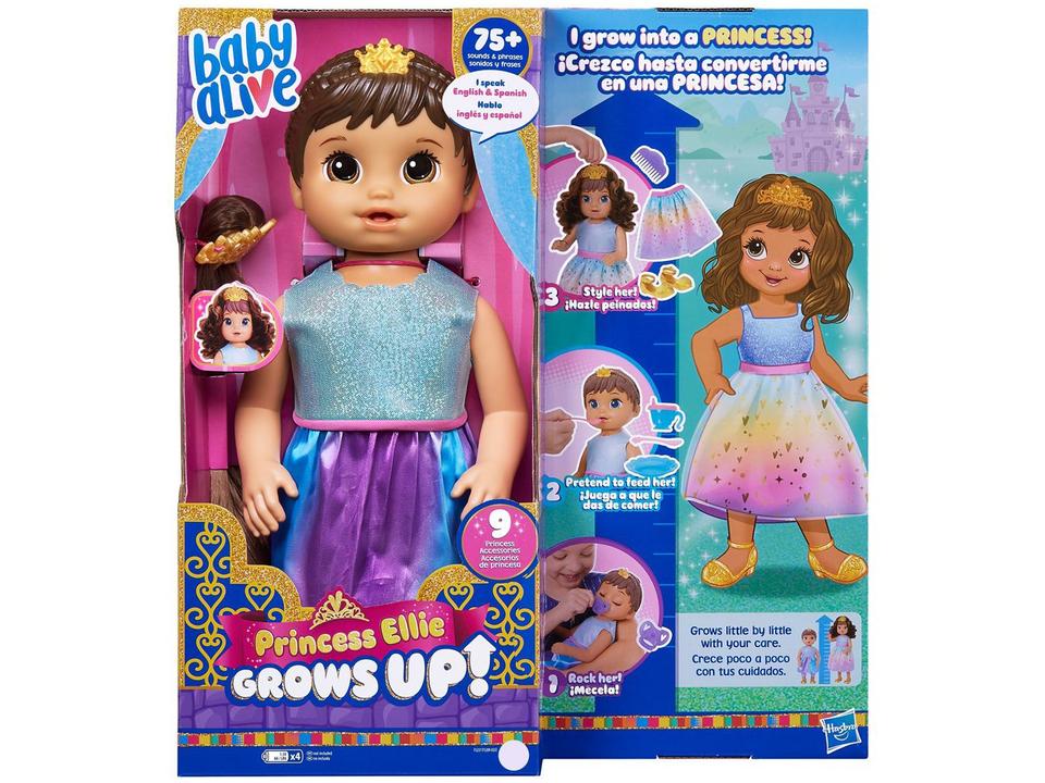 Boneca Baby Alive Princess Ellie Grows Up! Morena - 10