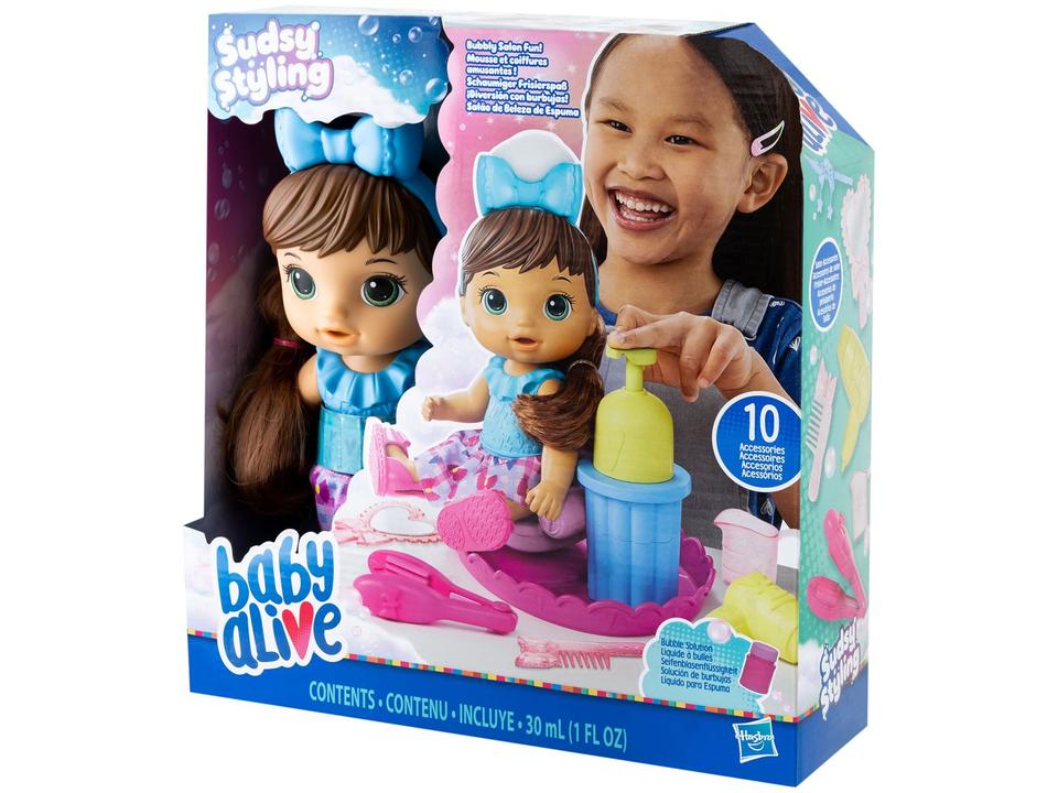 Boneca Baby Alive Sudsy Styling Morena - 9