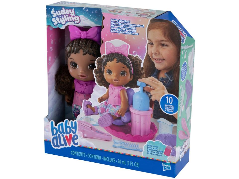 Boneca Baby Alive Sudsy Styling Negra - 11
