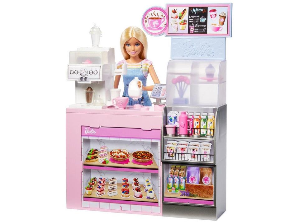 Boneca Barbie Barista com estação de cafeteria, bebidas e acessórios. Crie histórias cheias de sabor, criatividade e diversãO: - 9