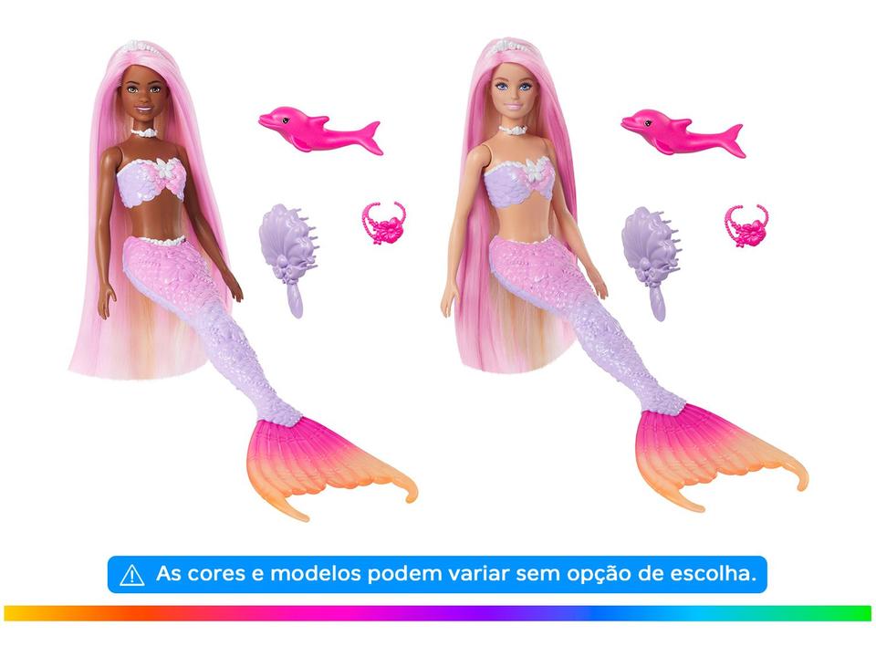 Boneca Barbie Fantasia Sereia Cores Mágicas - 1