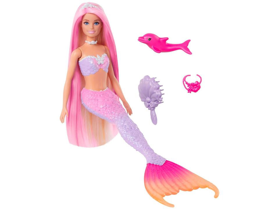 Boneca Barbie Fantasia Sereia Cores Mágicas - 2