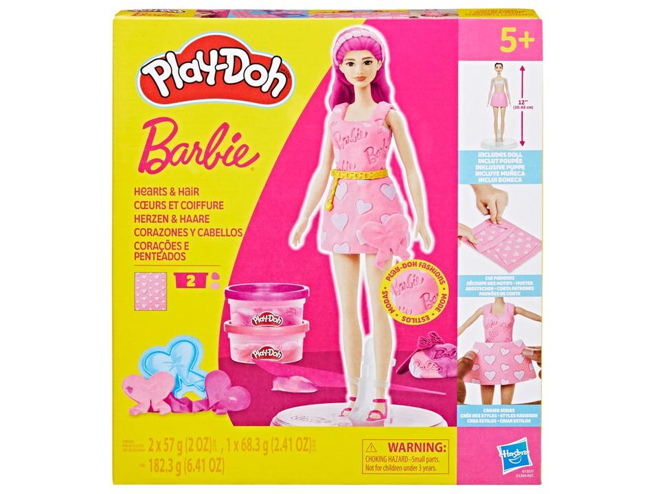 Boneca  Barbie Play-Doh Corações e Penteados - 1