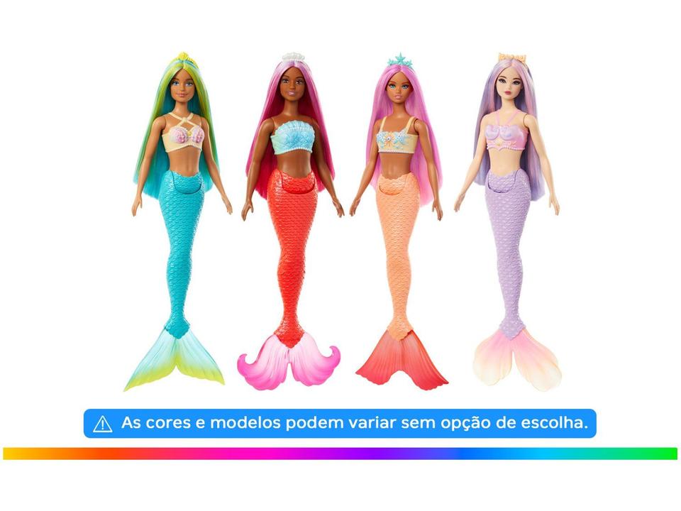 Boneca Barbie Sereia com Cabelo Colorido Mattel - 1