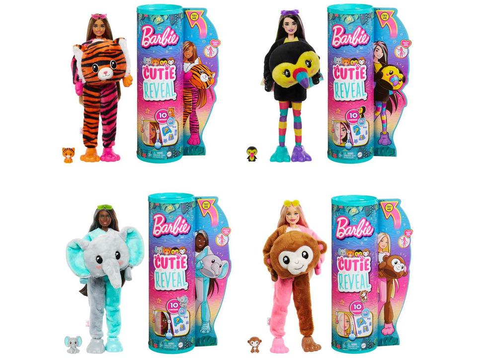 Boneca Barbie Série Selva Cutie Reveal Mattel - 5