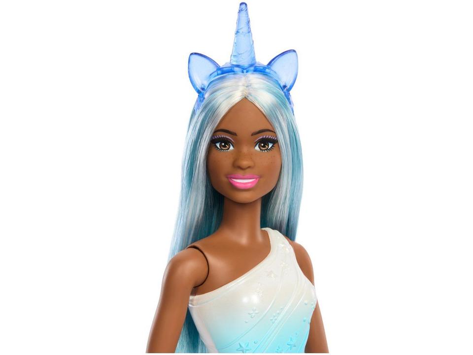 Boneca Barbie Unicórnio Saia Azul Encantada Mattel - 1