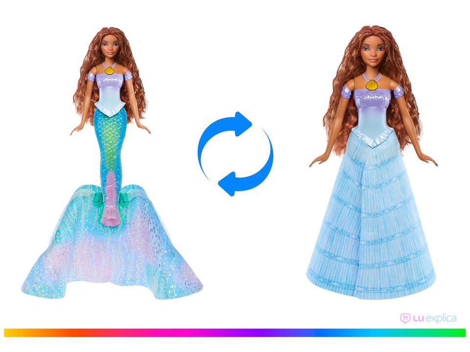 Boneca Disney A Pequena Sereia Ariel Transformação - Mattel - 1