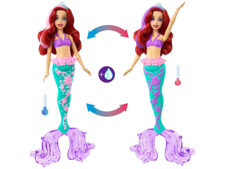 Boneca Disney Princess Ariel Surpresa de Cor - com Acessórios Mattel - 7