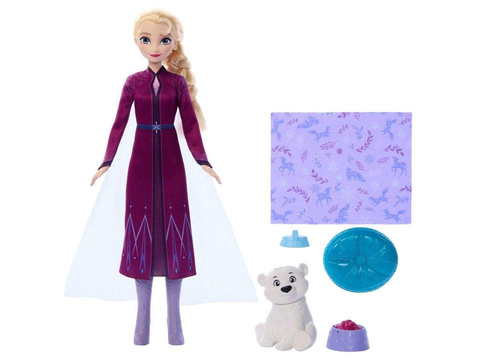 Boneca Elsa Frozen Disney com Bebê Urso Polar Mattel - 2