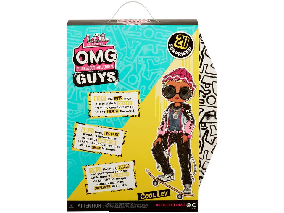 Boneca LOL Surprise Omg Guys Doll Cool Lev - com Acessórios Candide - 11