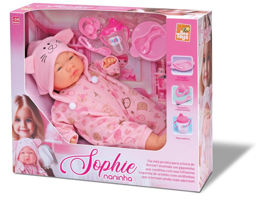 Boneca Naninha Sophie com Mamadeira e Chupeta - 5