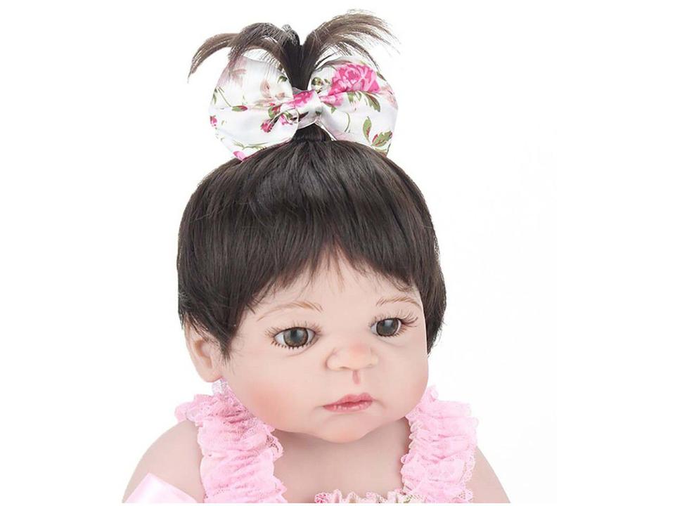 Boneca Reborn Laura Baby Mini Pink Flower - com Acessórios NPK Doll - 3