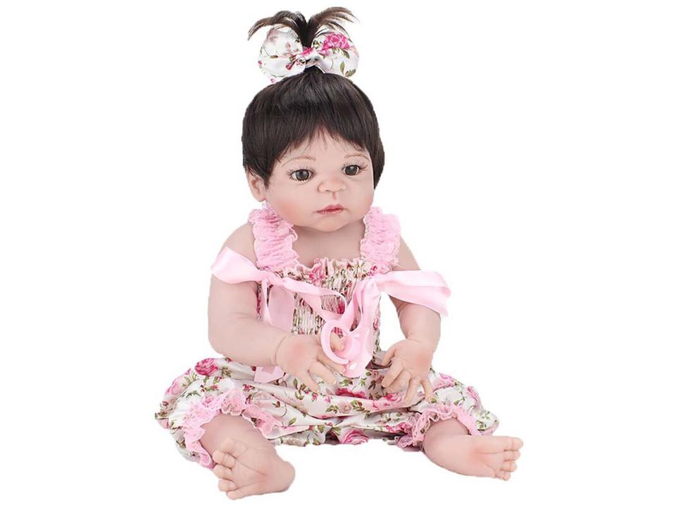Boneca Reborn Laura Baby Mini Pink Flower - com Acessórios NPK Doll - 1