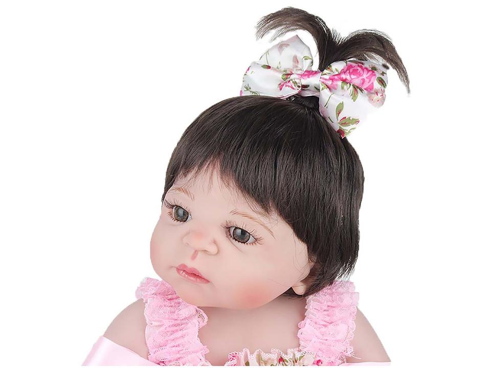 Boneca Reborn Laura Baby Mini Pink Flower - com Acessórios NPK Doll - 4