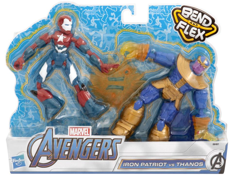 Boneco Marvel Avengers Vingadores Bend e Flex - Iron Patriot Vs Thanos 2 Peças e Acessórios Hasbro - 6