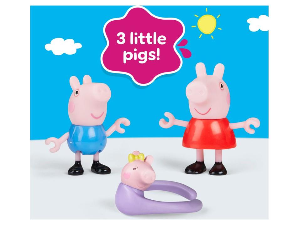 Boneco Peppa com a Família 7,5cm 5 Bonecos - 3