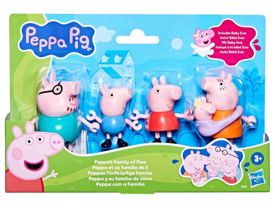 Boneco Peppa com a Família 7,5cm 5 Bonecos - 5