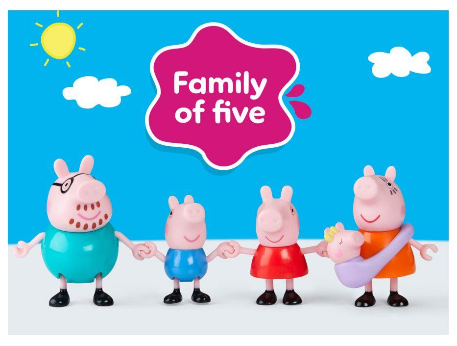 Boneco Peppa com a Família 7,5cm 5 Bonecos - 2