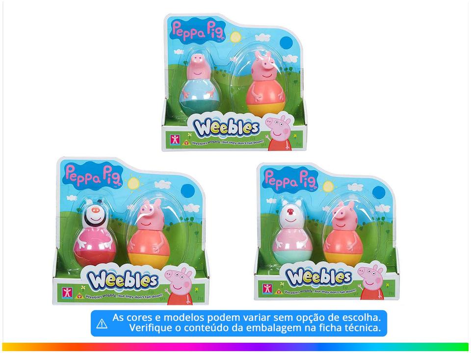 Boneco Peppa Pig Weebles 7cm 2 Unidades - 1