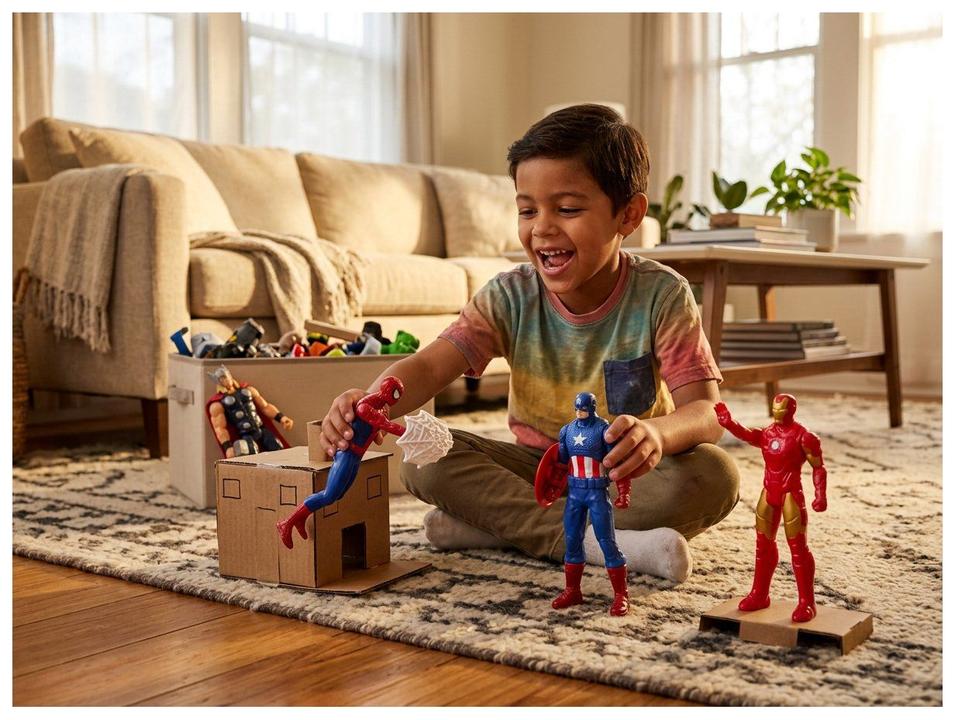 Bonecos Marvel F1394 15cm com Escudo e Teia - 1