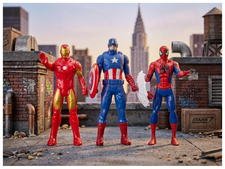 Bonecos Marvel F1394 15cm com Escudo e Teia - 2