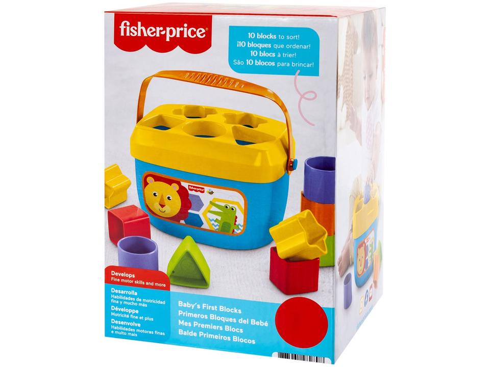 Brinquedo de Encaixar Balde Primeiros Blocos - Fisher-Price 11 Peças - 8