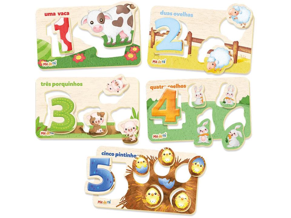 Brinquedo de Encaixar Maderá Meus Números - 2