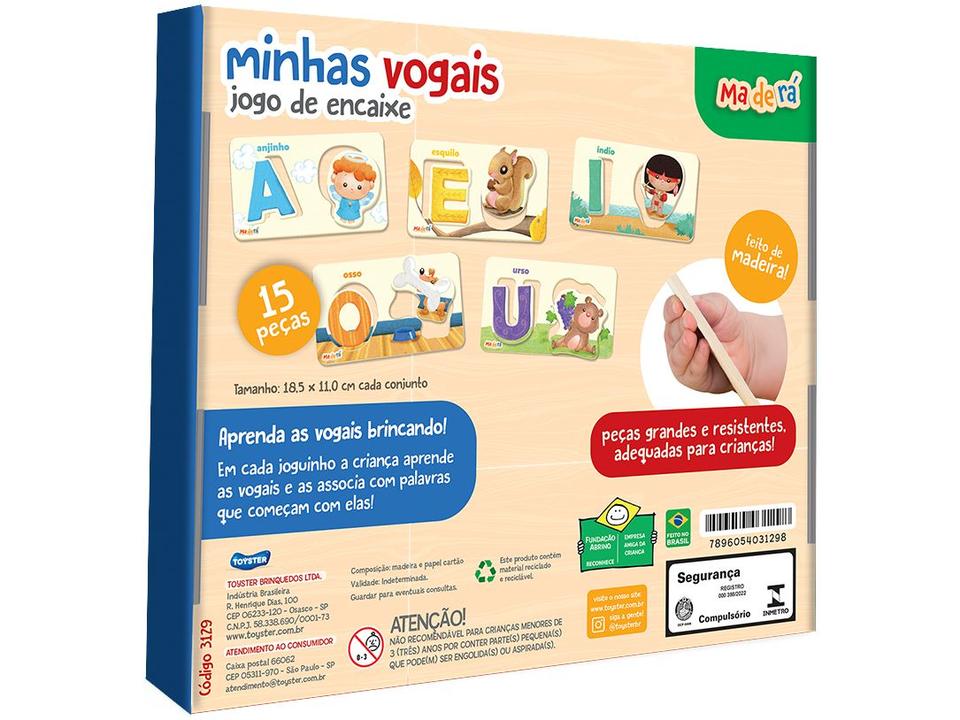Brinquedo de Encaixar Maderá Minhas Vogais - 1
