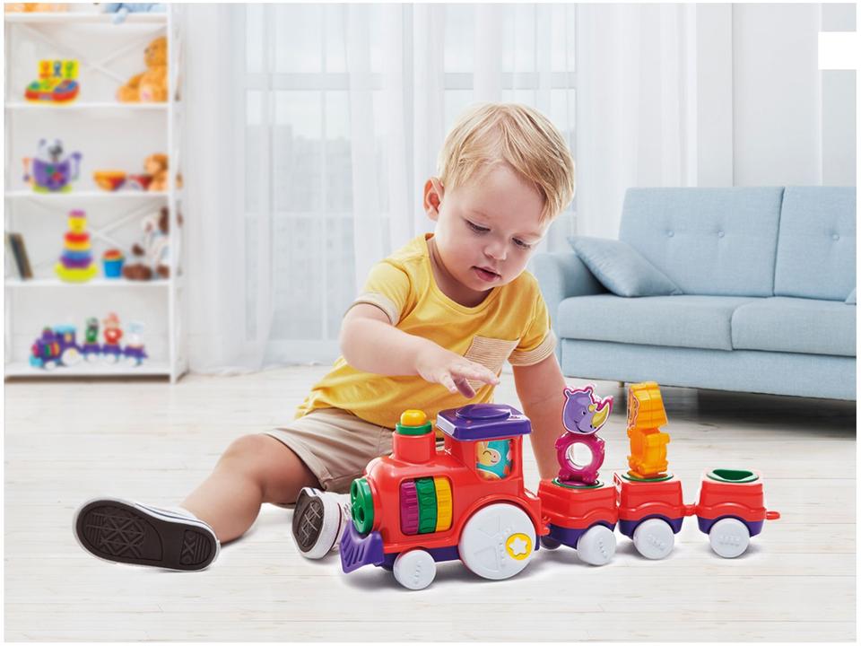 Brinquedo Educativo Animais Divertidos Zoo Trem - 1